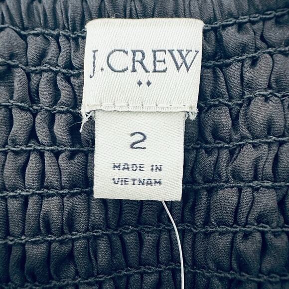 J. CREW Size 2 Floral Jacquard Strappy Tiered Mini Dress Black Party Holiday - Picture 7 of 11